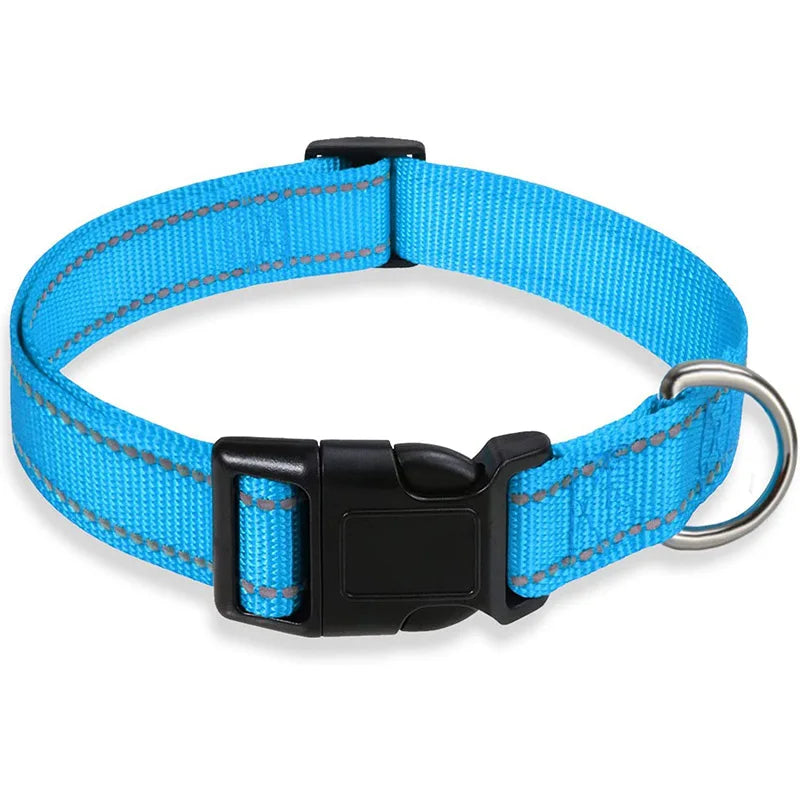 Reflective Dog Collar Strap With Adjustable Safety Nylon Pet Collar Pet Traction Rope Suitable For Small And Medium-Sized Pets - NJPH Best Selling 