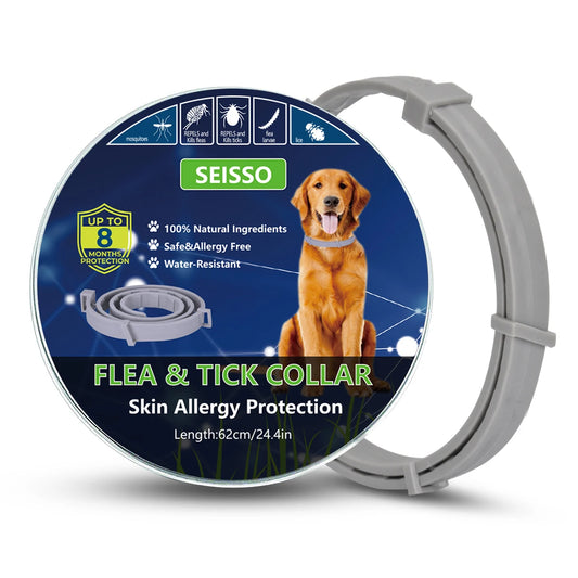 SEISSO Dogs Mosquitoe Repellent Collar Pet Antiparasitic Anti Flea Tick Collar For Small Large Dog Cat Leash RetractabAccessorie - NJPH Best Selling 