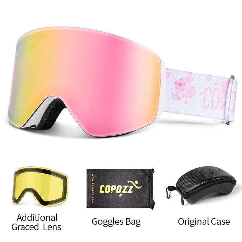 COPOZZ Professional Winter Ski Goggles Magnetic Quick-Change Double Layers Anti-Fog Snowboard goggles Men Women Ski Equipment - NJPH Best Selling 