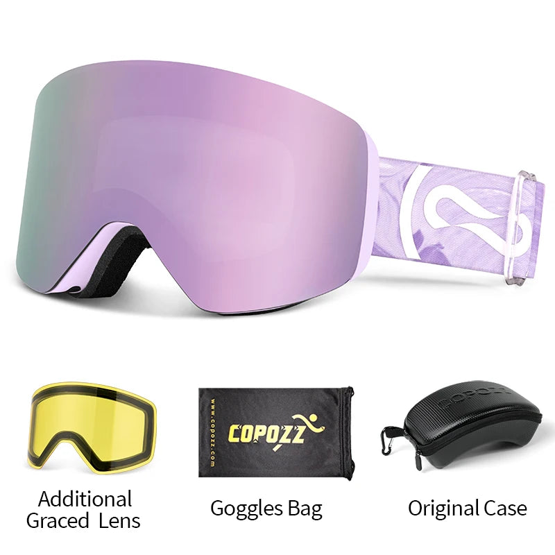 COPOZZ Professional Winter Ski Goggles Magnetic Quick-Change Double Layers Anti-Fog Snowboard goggles Men Women Ski Equipment - NJPH Best Selling 