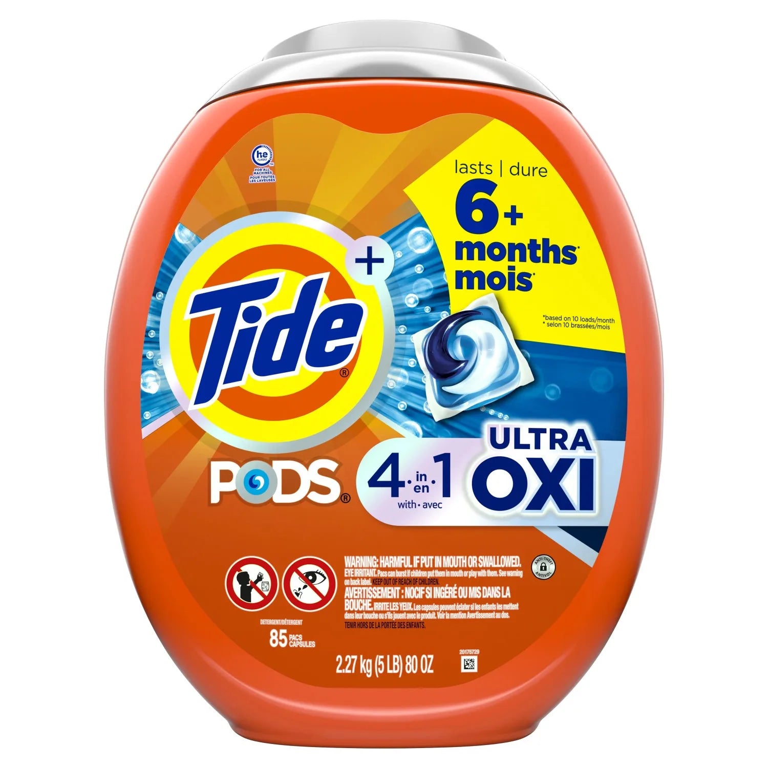 Tide PODS Liquid Laundry Detergent, Ultra Oxi, 85 Count - NJPH Best Selling 