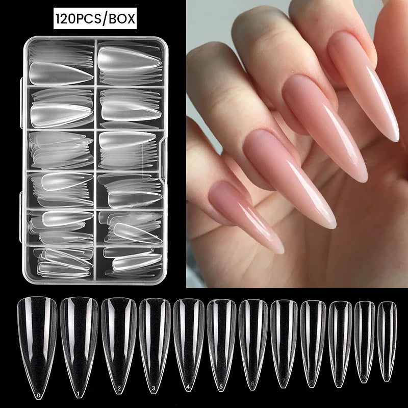 Nail Art Press on False Nails Fake Nails Coffin Gel Nails Extension System Full Cover Short Nail Soft Gel Tips Accessories Tool - NJPH Best Selling 