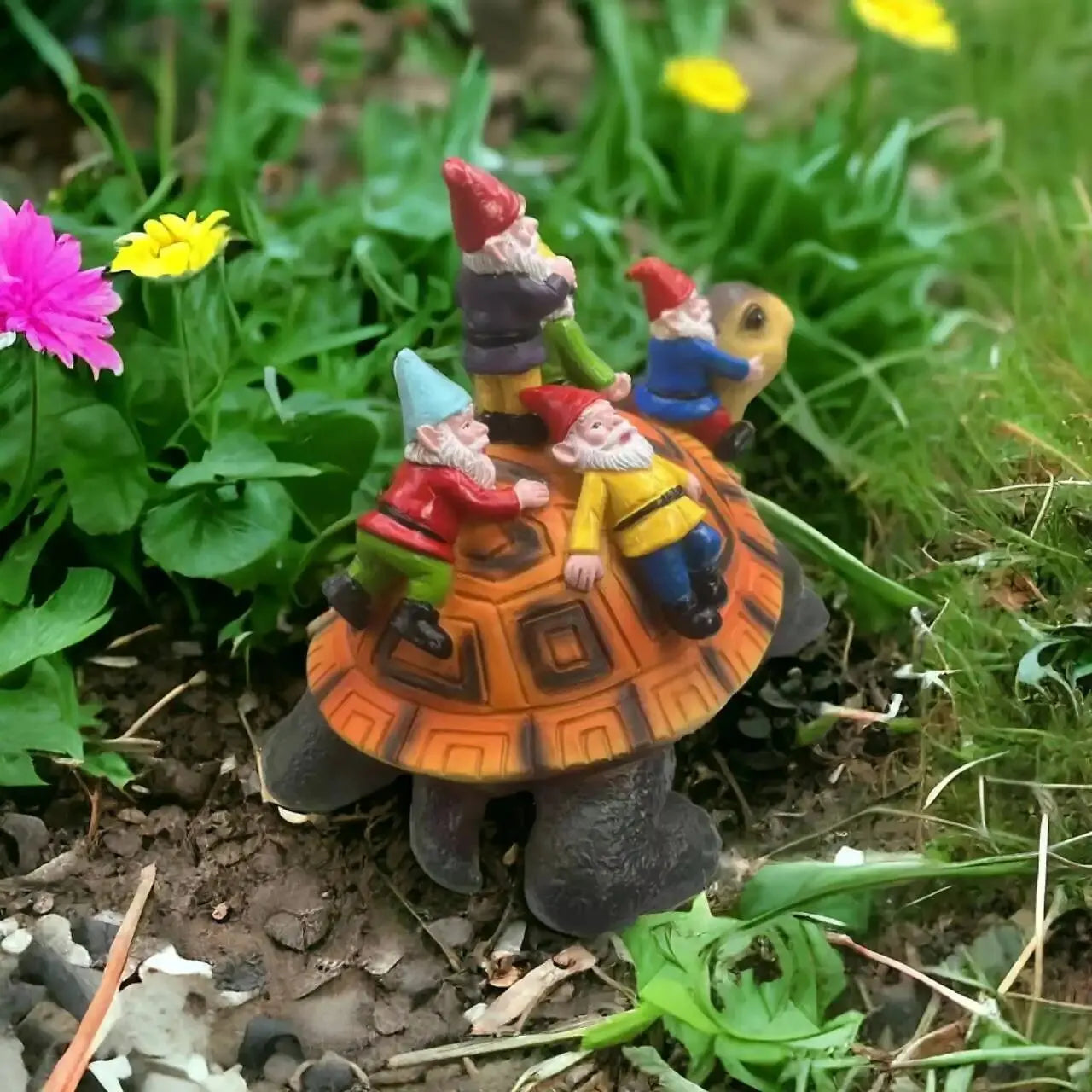 Garden Gnome Turtle Statues Yard Art Resin Figurine Decorations For Outdoor Garden and Patio Lawn - NJPH Best Selling 