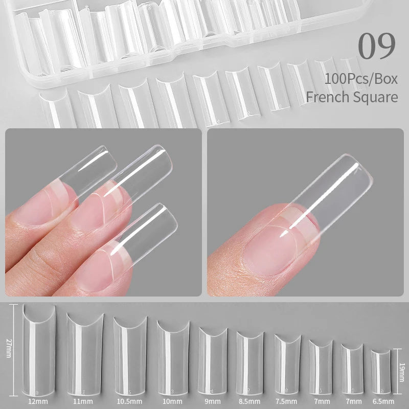 Nail Art Press on False Nails Fake Nails Coffin Gel Nails Extension System Full Cover Short Nail Soft Gel Tips Accessories Tool - NJPH Best Selling 