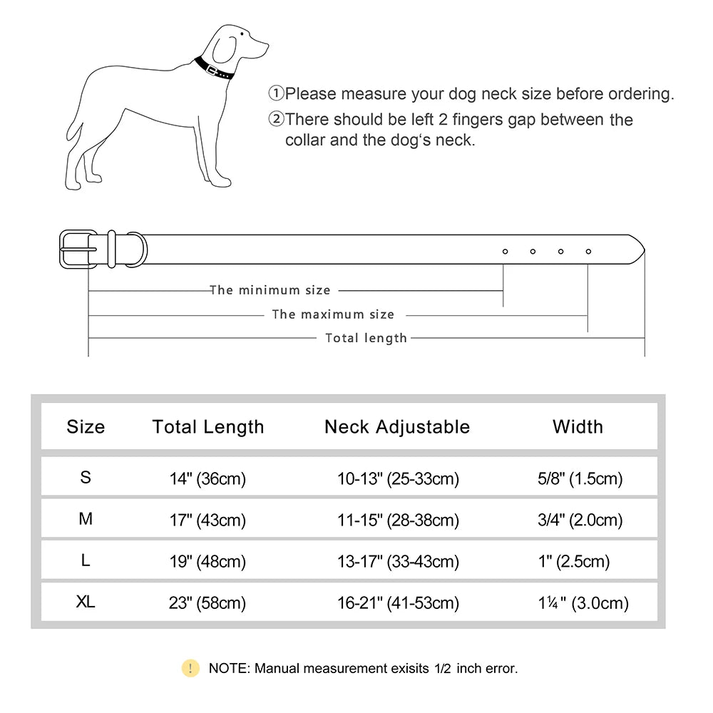 Durable Dog Collar Leather Dogs Collars Soft Padded Pet Pitbull Necklace Adjustable For Small Medium Large Dogs Pug Pet Products - NJPH Best Selling 