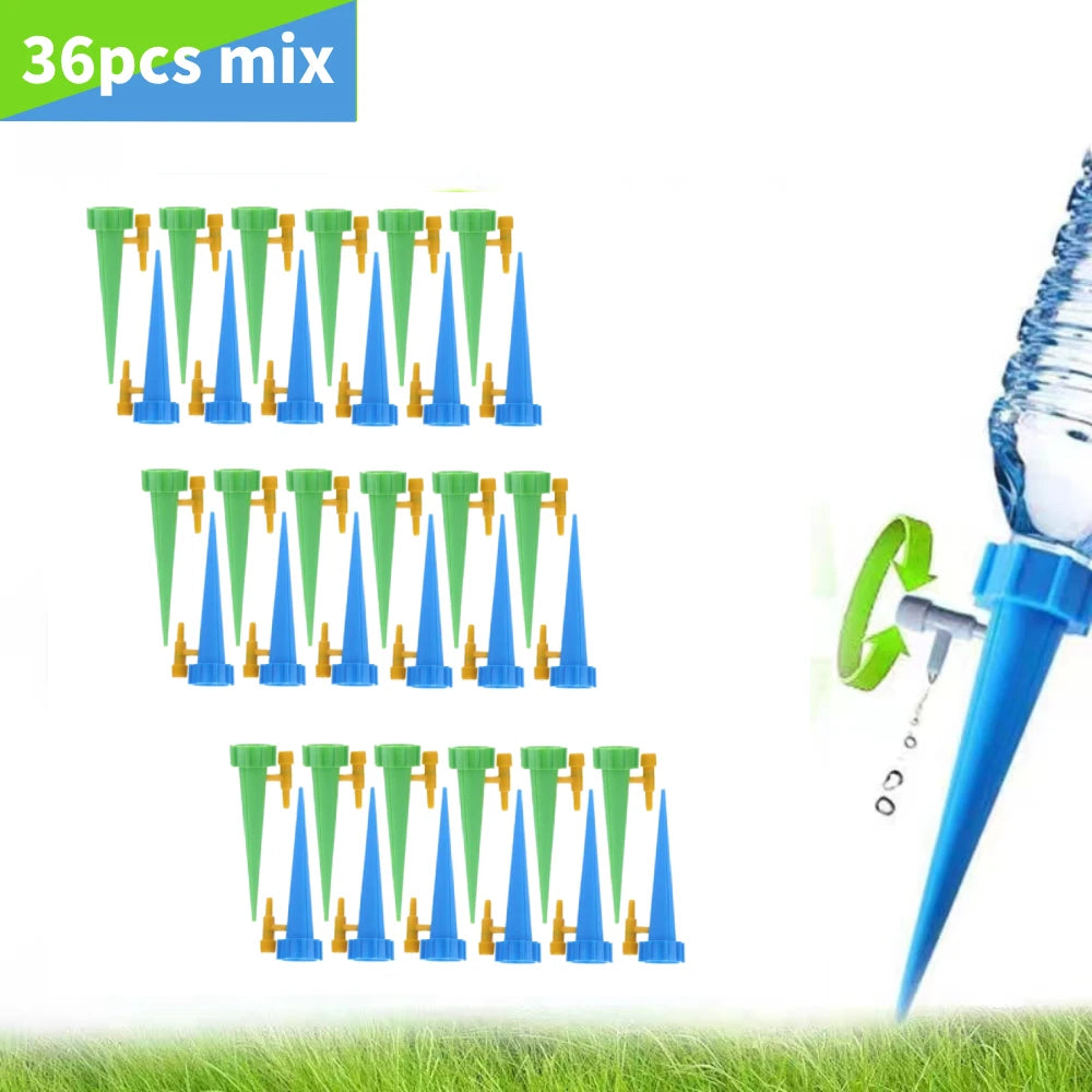 48pcs Auto Drip Irrigation Watering System Plant Dripper Spike Kits Garden Self Watering Planter Insert Plant Watering Devices - NJPH Best Selling 