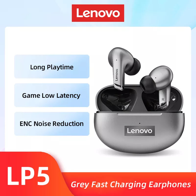 100% Original Lenovo LP5 Wireless Bluetooth Earbuds HiFi Music Earphone With Mic Headphones Sports Waterproof Headset 2021New - NJPH Best Selling 