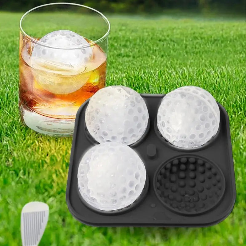 Golf Silicone Ice Ball Round Mold Whiskey Special 4 Golf Ice Grid Mold Kitchen Tool For Whisky Cocktail Cola Baby Food And Drink - NJPH Best Selling 