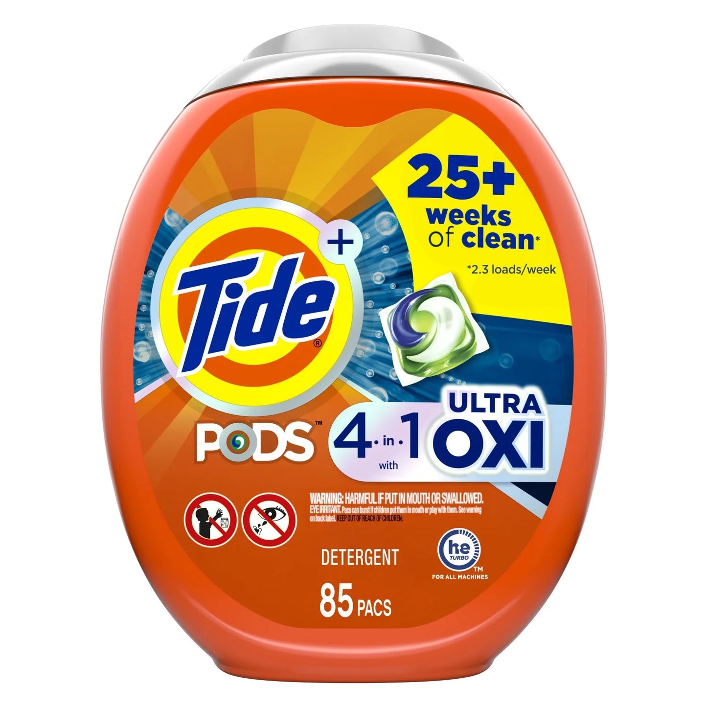 Tide PODS Liquid Laundry Detergent, Ultra Oxi, 85 Count - NJPH Best Selling 