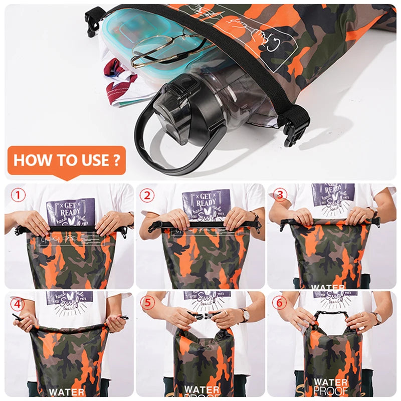 30L 15L Waterproof Dry Bags With Wet Separation Pocket Backpack For Kayaking Boating Swimming Outdoor Sports Bag XAZ9 - NJPH Best Selling 