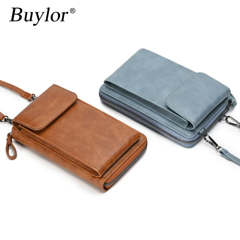 Buylor PU Leather Women Shoulder Bag Luxury 2023 Mobile Phone Bag Fashion Crossbody Bag Strap for Handbag Hasp Small Card Holder - NJPH Best Selling 