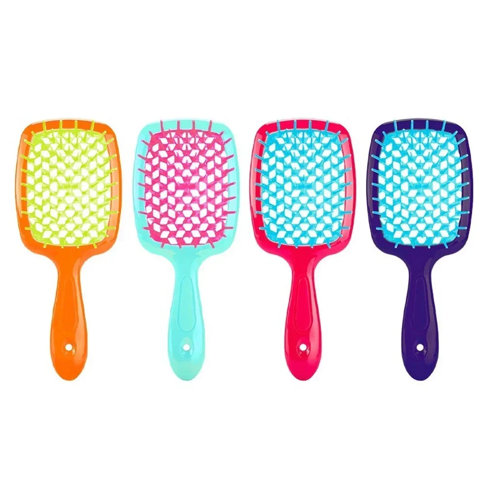 Tangled Hair Brush Detangling Hair Brush Massage Brush Hollow Out Wet Curly Hair Brushes Barber Comb Salon Hair Styling Tools