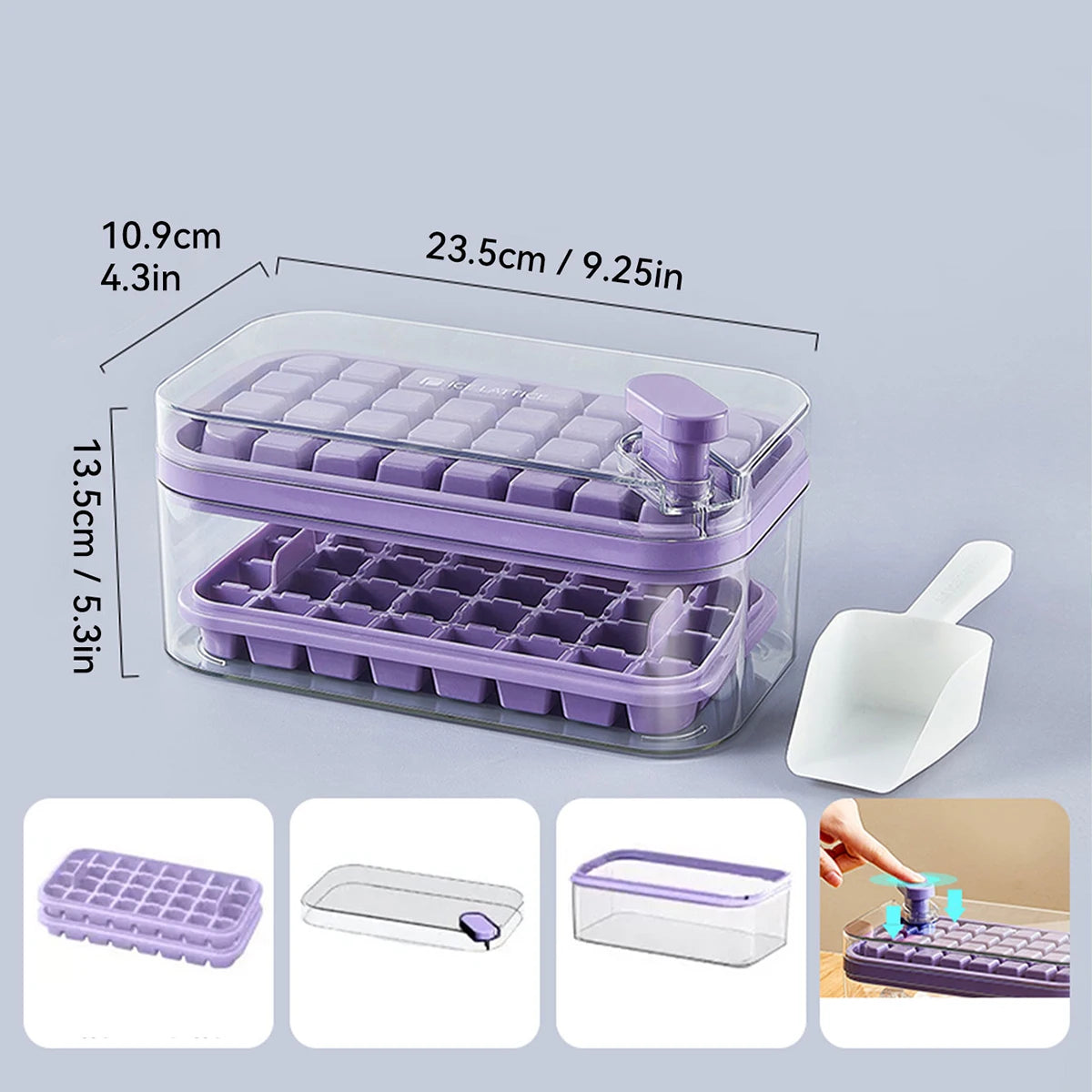 WORTHBUY Square Silicone Ice Mold Box Press Type Ice Tray Mold With Storage Box Whiskey Beer Quick-freeze Kitchen Gadgets - NJPH Best Selling 