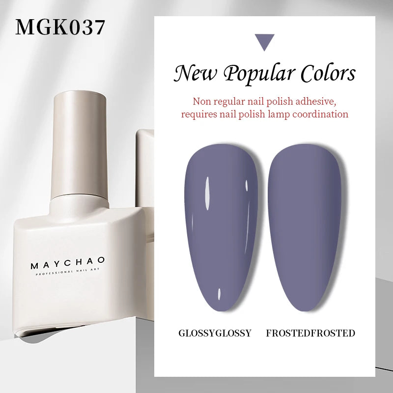 MAYCHAO 12ml Gel Nail Polish 48 Colors Glossy Semi Permanent Soak Off UV LED Frosted Gel Nails Painting Varnish - NJPH Best Selling 