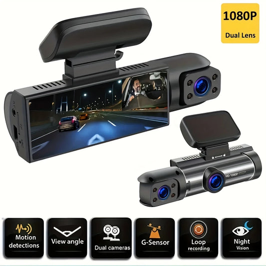 1080P dual camera,Dash Cam for cars,Front And Inside,car camera with IR Night Vision,Loop Recording,wide angle Car DVR Camera - NJPH Best Selling 