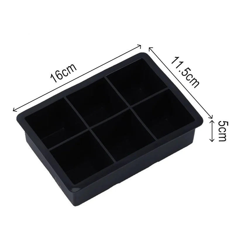 2/4/6/8/15Grid Large Ice Cube Mold Square Ice Tray Mold Large Cubitera Food Grade Silicone Tray Mold DIY Ice Maker Ice Cube Tray - NJPH Best Selling 