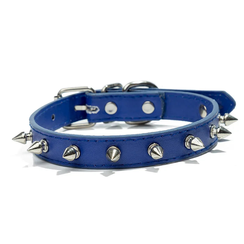 Leather Dog Cat Collar Spiked Studded Puppy Pet Necklace For Small Medium Large Dogs Cats Neck Strap Pet Products Accessories - NJPH Best Selling 