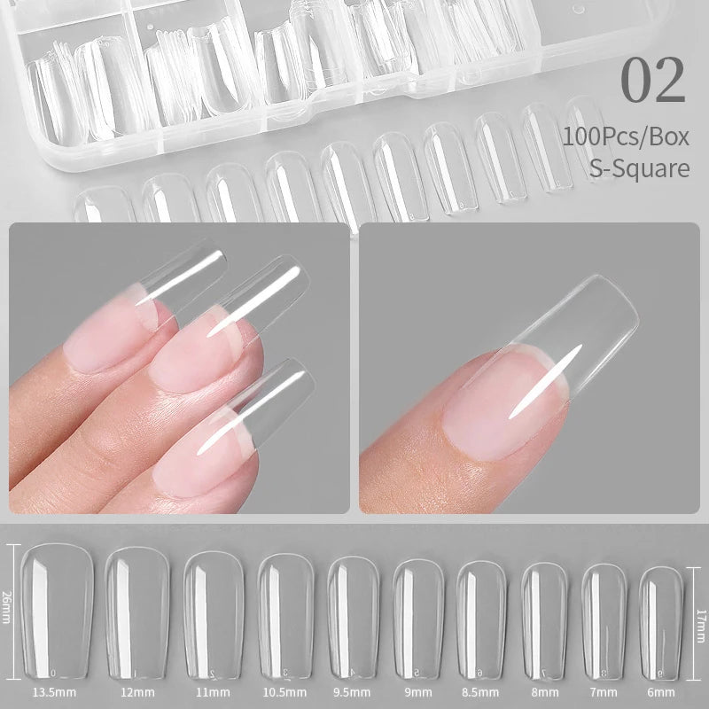 Nail Art Press on False Nails Fake Nails Coffin Gel Nails Extension System Full Cover Short Nail Soft Gel Tips Accessories Tool - NJPH Best Selling 