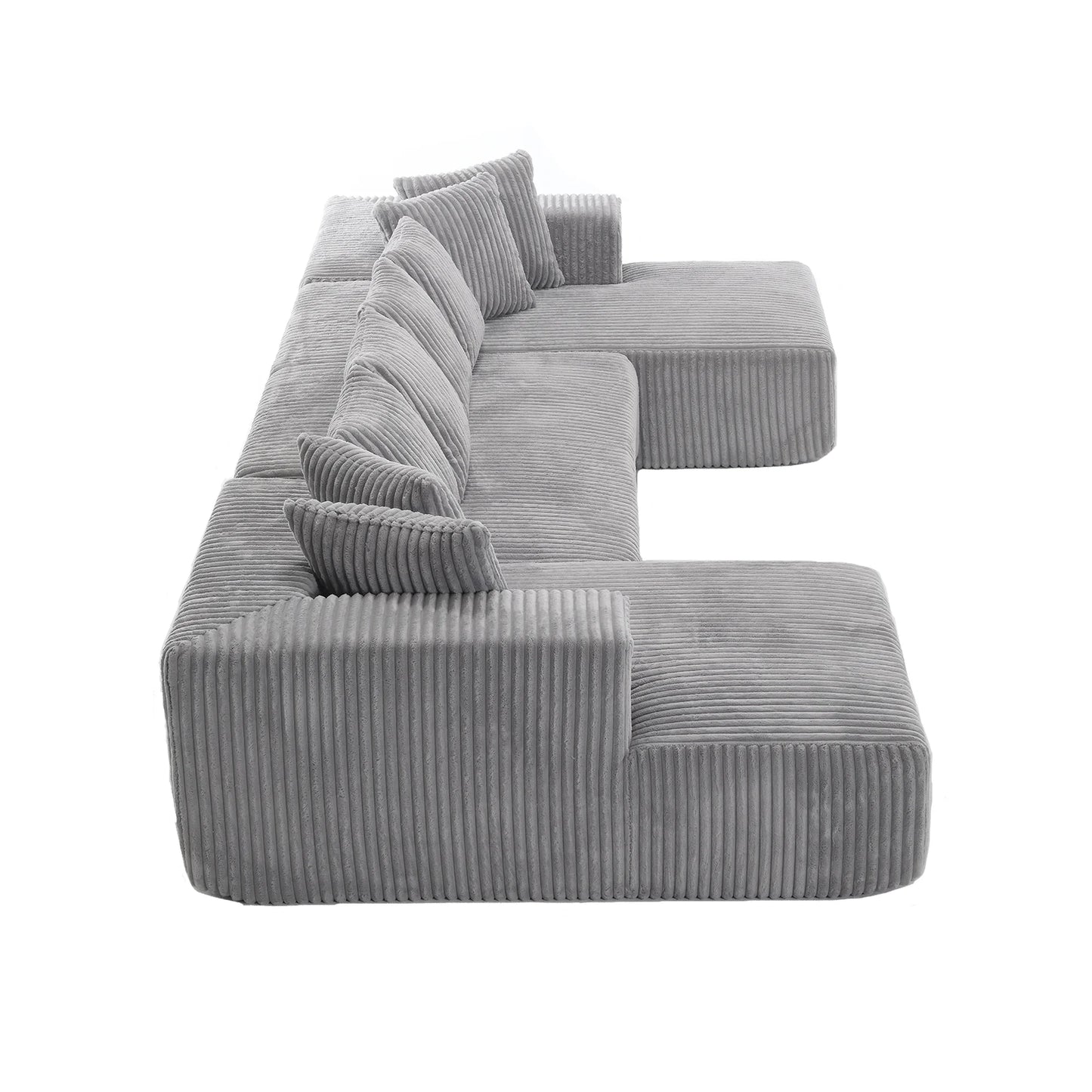 131'' Modular Sectional Couch, U-shaped sofa , Chaise Lounge, Striped fabric,Upholstered 4 Seater Couch