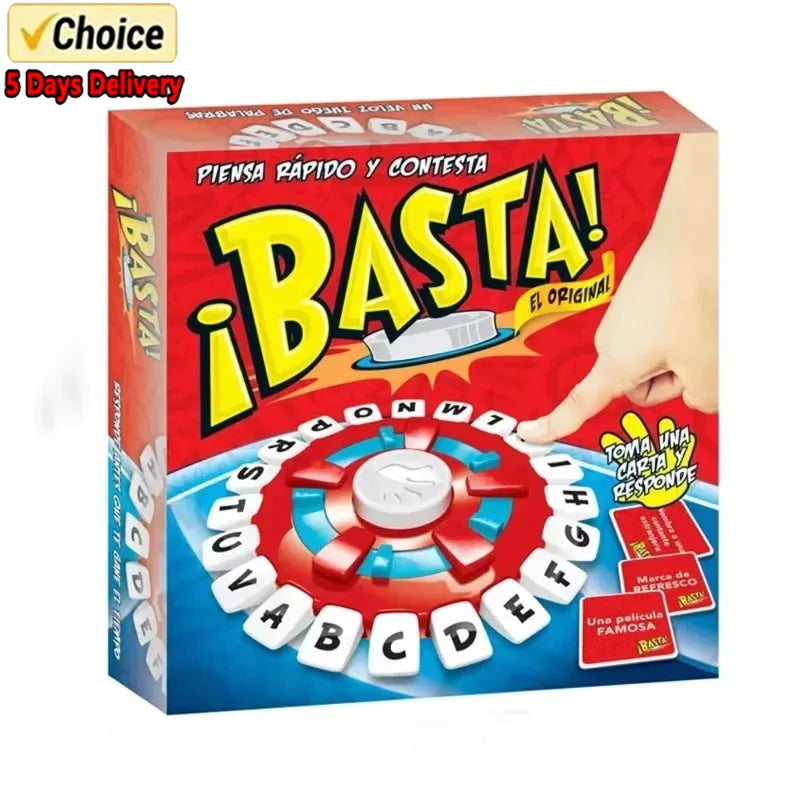 New Basta Spanish Tapple Word Game - English Tapple Games Version Quick Thinking Letter Pressing Board Game