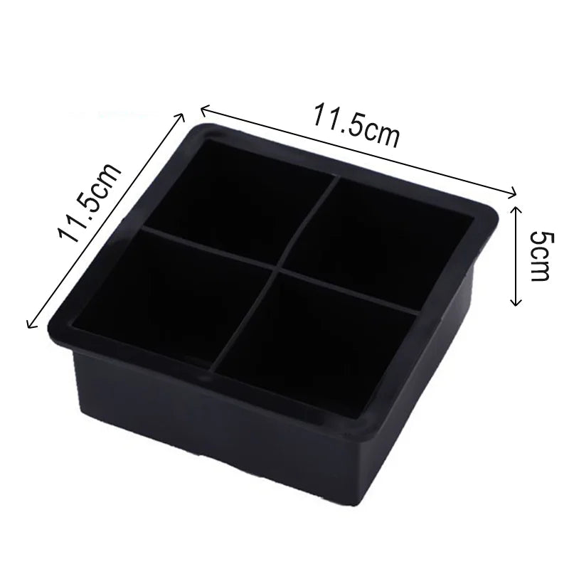 2/4/6/8/15Grid Large Ice Cube Mold Square Ice Tray Mold Large Cubitera Food Grade Silicone Tray Mold DIY Ice Maker Ice Cube Tray - NJPH Best Selling 