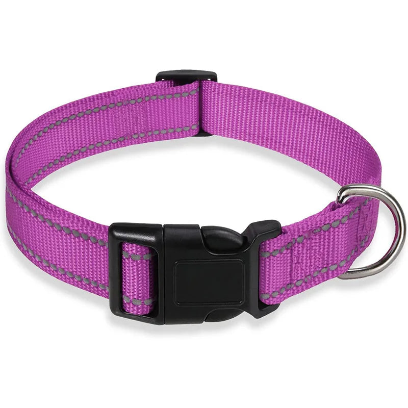 Reflective Dog Collar Strap With Adjustable Safety Nylon Pet Collar Pet Traction Rope Suitable For Small And Medium-Sized Pets - NJPH Best Selling 