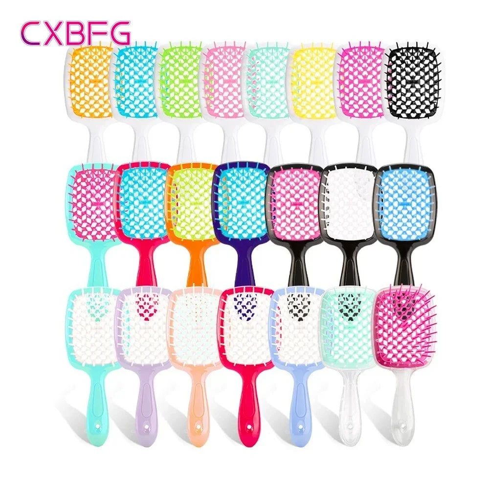 Tangled Hair Brush Detangling Hair Brush Massage Brush Hollow Out Wet Curly Hair Brushes Barber Comb Salon Hair Styling Tools