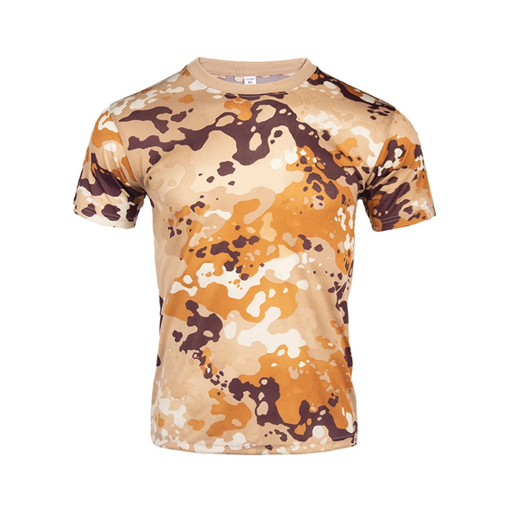 Camouflage Tactical Shirt Short Sleeve Men's Breathable Quick Dry Combat T-Shirt Outdoor T Shirt Camo Hiking Hunting Shirts - NJPH Best Selling 