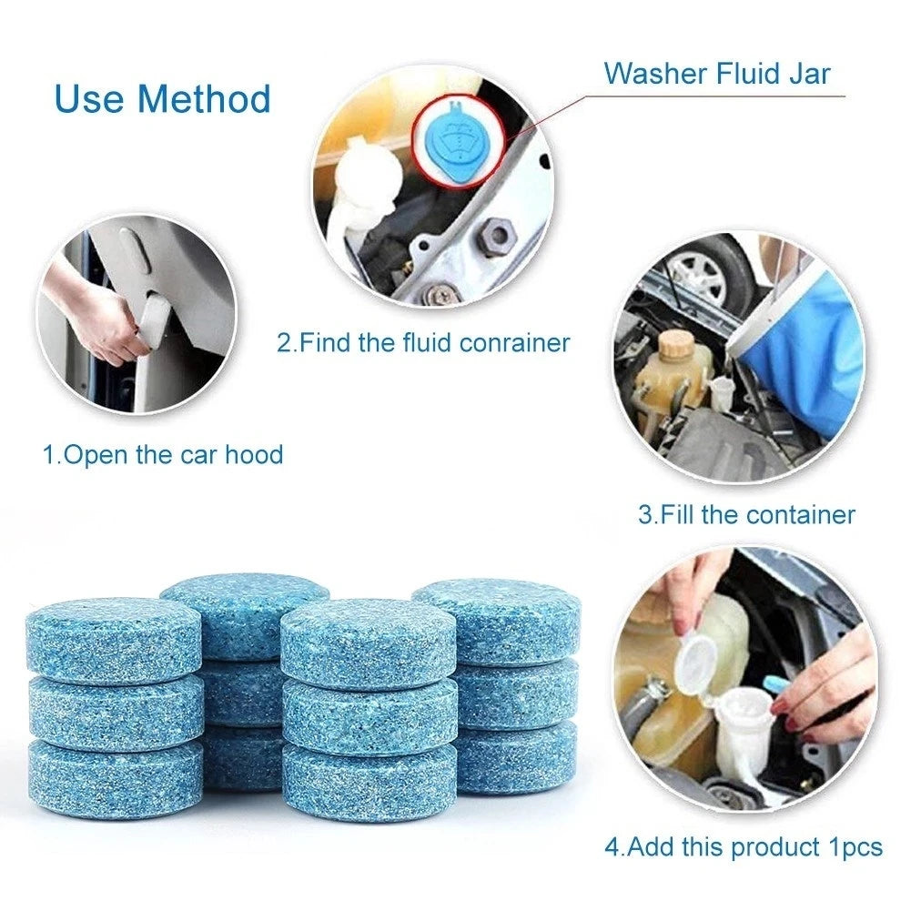 Solid Cleaner Car Windshield Cleaner Effervescent Tablet Auto Wiper Glass Solid Cleaning Concentrated Tablets Detergent - NJPH Best Selling 