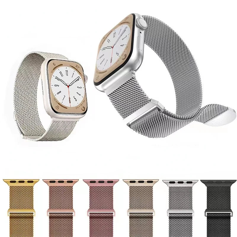 Milanese Loop Strap For Apple Watch Band 8 7 45mm 41mm Ultra 49mm Metal Magnetic Bracelet iWatch 6 5 4 3 SE 44mm 40mm 42mm Belt - NJPH Best Selling 