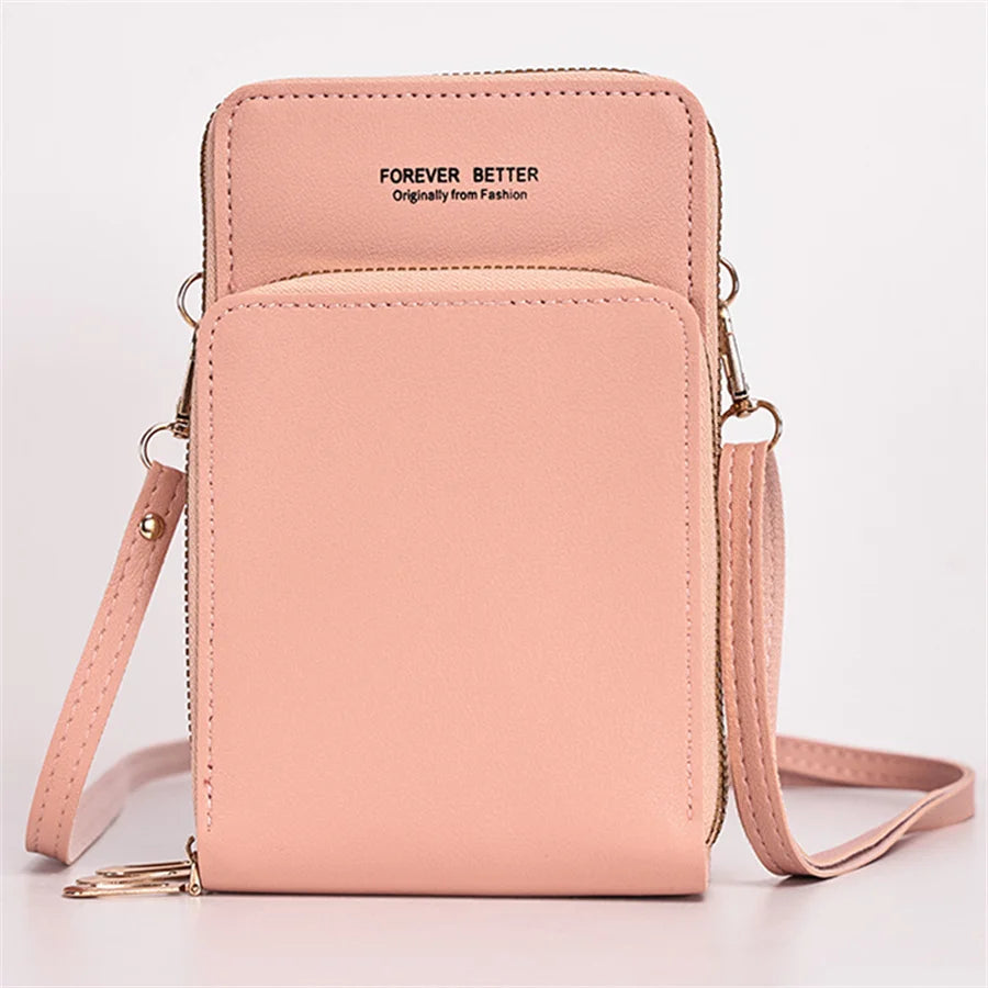 Women's Fashion New Large Capacity Multifunctional Wallet Mobile Phone Card Solid Color Simple Shoulder Bag - NJPH Best Selling 