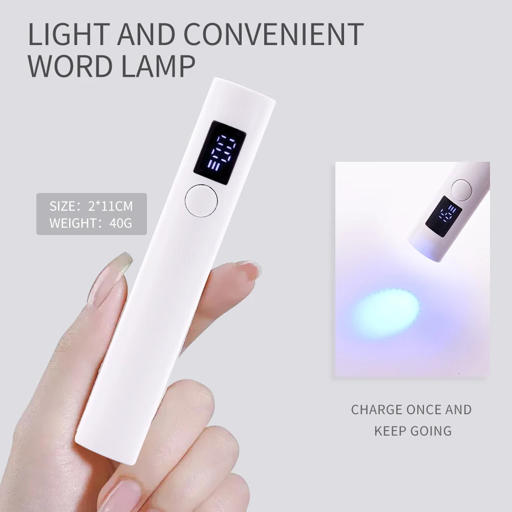 UV Nail Lamp Dryer Machine Portable USB Rechargeable UV LED Nail Quick Drying Light Handheld Manicure Lamp For Gel Varnish Tools - NJPH Best Selling 