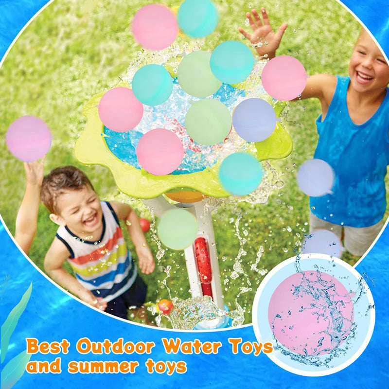 12pcs Reusable Water Fighting Balls Adults Kids Summer Swimming Pool Silicone Water Playing Toys Pool Water Bomb Balloons Games - NJPH Best Selling 