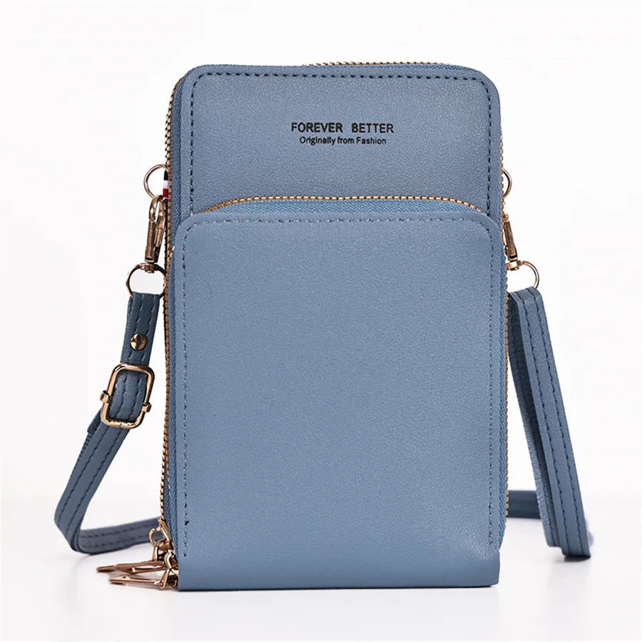 Women's Fashion New Large Capacity Multifunctional Wallet Mobile Phone Card Solid Color Simple Shoulder Bag - NJPH Best Selling 