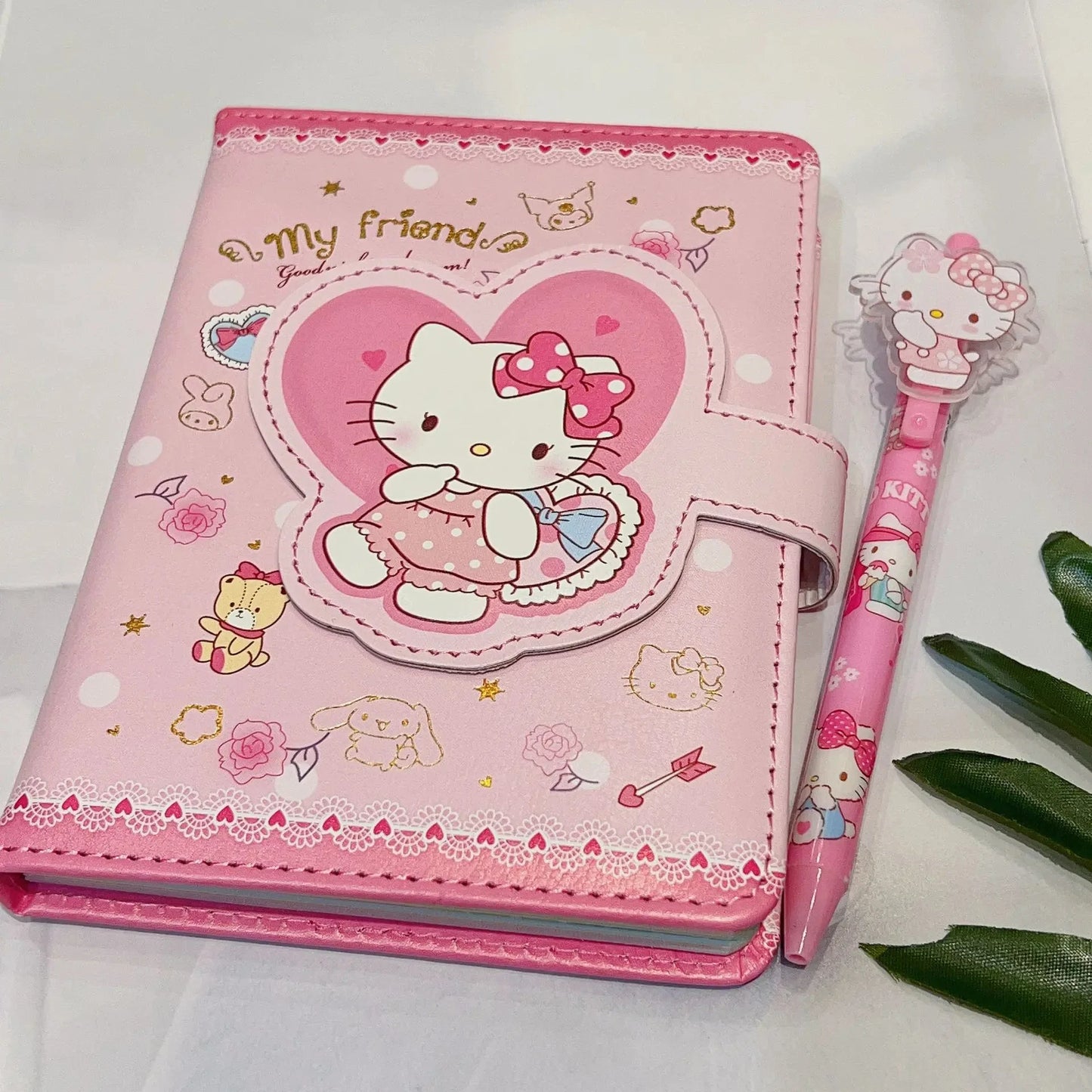 Sanrio Hello Kitty Notebook Gel Pens Kuromi Cinnamoroll Notepad Daily Weekly Agenda Planner Stationery Set Office School Supplie - NJPH Best Selling 