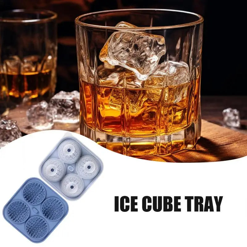 Golf Silicone Ice Ball Round Mold Whiskey Special 4 Golf Ice Grid Mold Kitchen Tool For Whisky Cocktail Cola Baby Food And Drink - NJPH Best Selling 