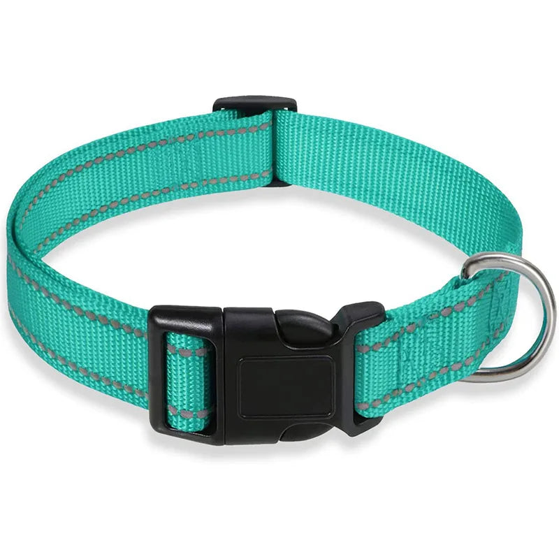 Reflective Dog Collar Strap With Adjustable Safety Nylon Pet Collar Pet Traction Rope Suitable For Small And Medium-Sized Pets - NJPH Best Selling 