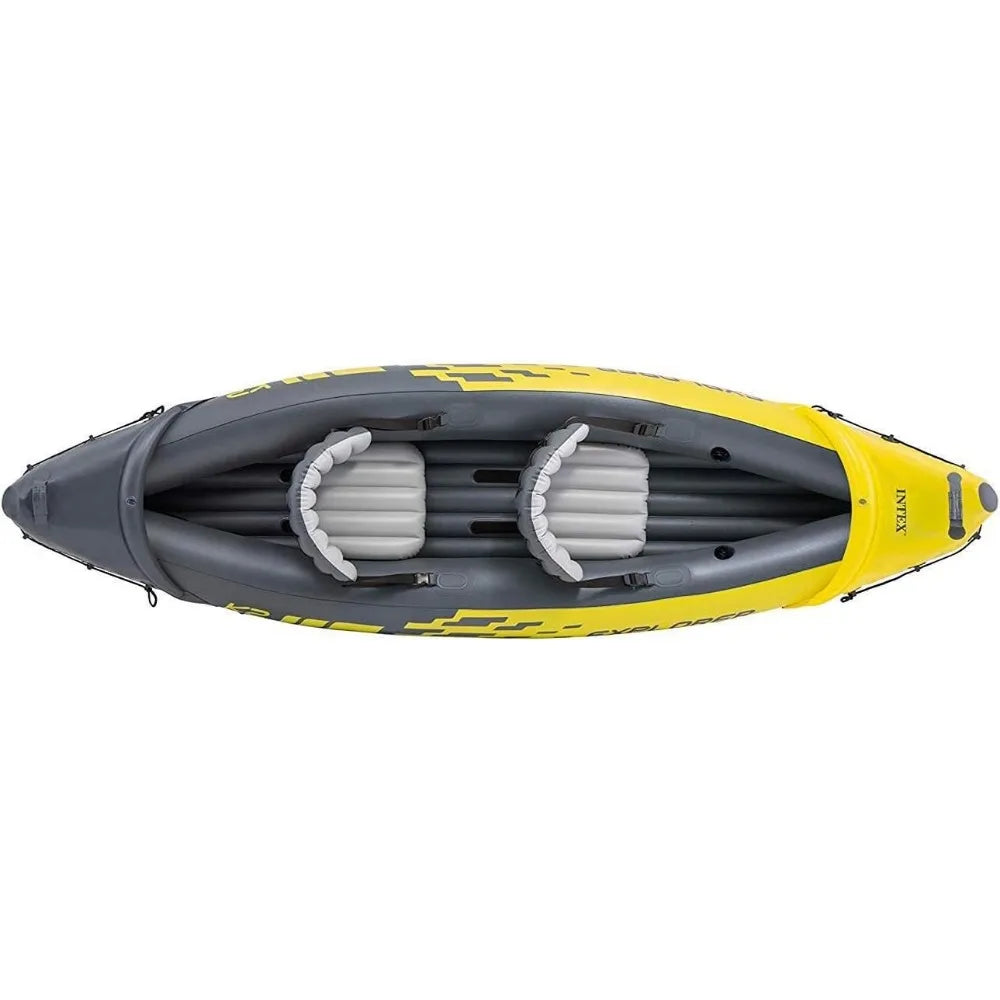 68307EP Explorer K2 Inflatable Kayak Set: Includes Deluxe 86in Aluminum Oars - NJPH Best Selling 