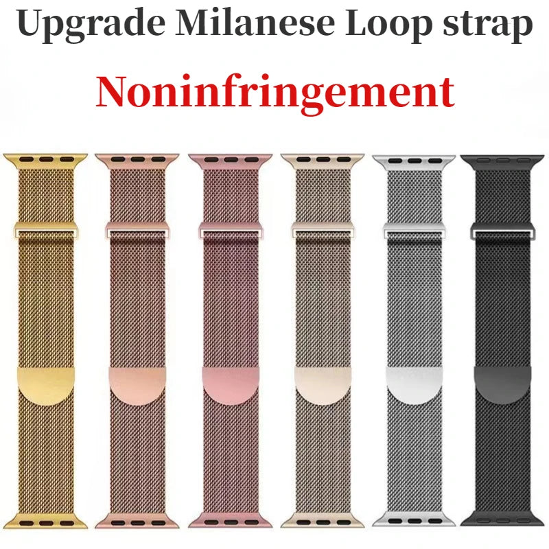 Milanese Loop Strap For Apple Watch Band 8 7 45mm 41mm Ultra 49mm Metal Magnetic Bracelet iWatch 6 5 4 3 SE 44mm 40mm 42mm Belt - NJPH Best Selling 