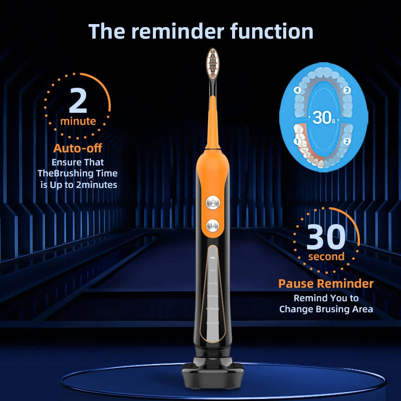 SUBORT S9 Sonic Electric Toothbrush Cordless USB Rechargeable Whitening Toothbrush Waterproof Ultrasonic Automatic Tooth Brush - NJPH Best Selling 