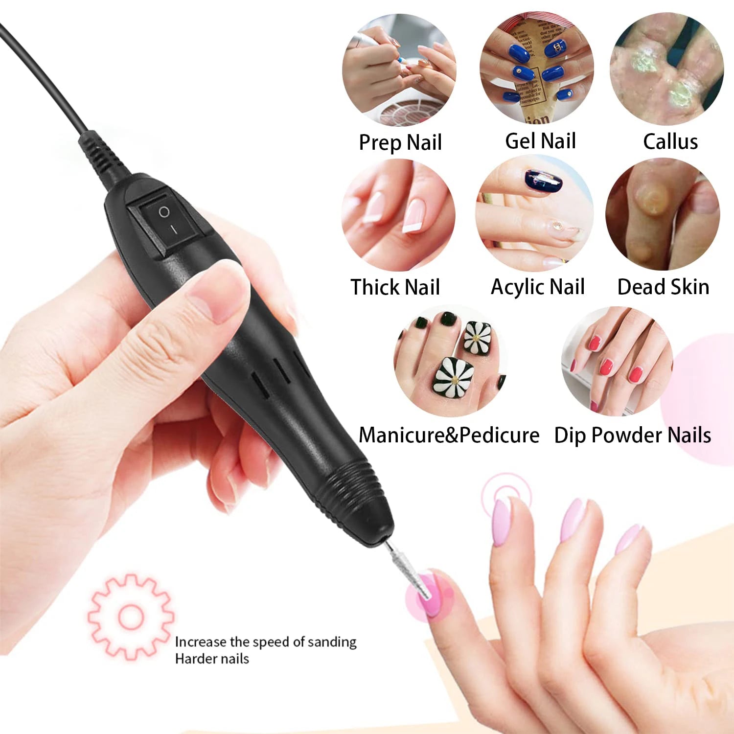 LINMANDA Professional Electric Nail Drill Machine Drill Bits Set Gel Polish Remover Manicure Nail Capsule Cutter U-Shaped - NJPH Best Selling 