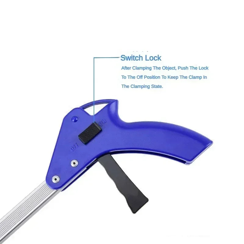 Reaching Pick Up Tool Clamp Trash Grabber Aluminum Alloy Home Portable Foldable Reaching Stick Long Arm Practical