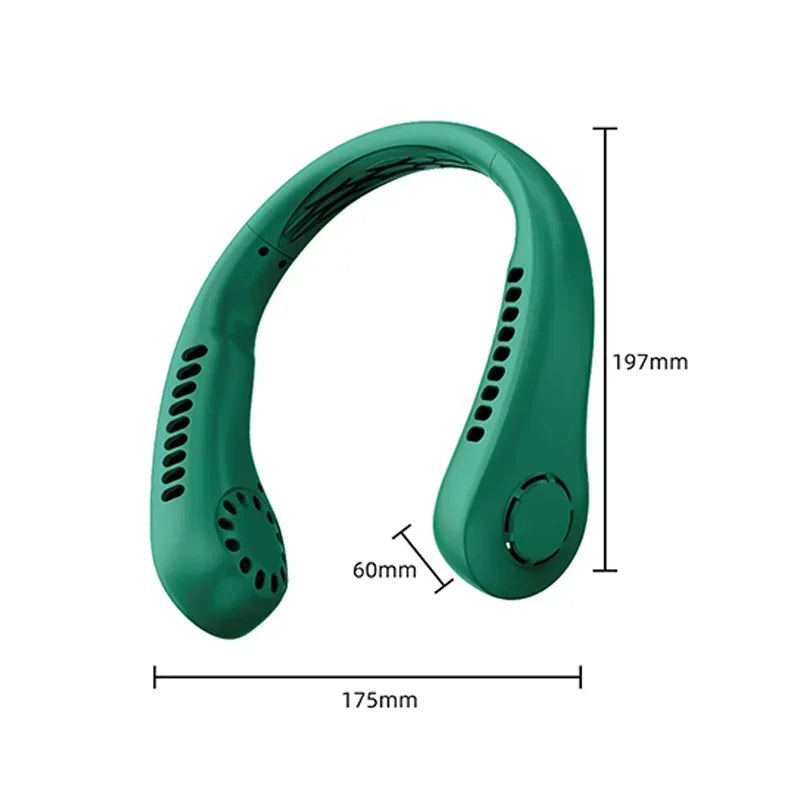 Portable Mini Home Summer Air-cooled Neck Hanging Fan for Outdoor Sports, Running, Travel Without Blades, Wearable USB Neck - NJPH Best Selling 