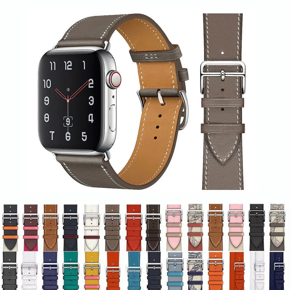 Leather Watch Straps for Apple Watch band 44mm 49mm 45mm 42mm 40mm 41mm 38mm sport bracelet iWatch series Ultra 9-8-7-6-5-4-3-SE - NJPH Best Selling 