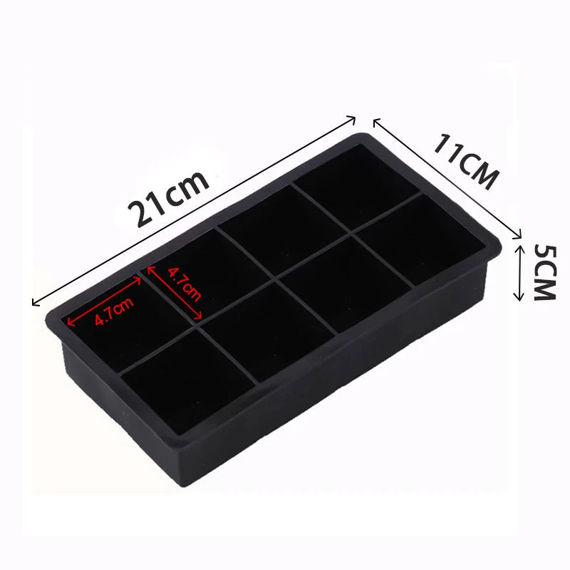 2/4/6/8/15Grid Large Ice Cube Mold Square Ice Tray Mold Large Cubitera Food Grade Silicone Tray Mold DIY Ice Maker Ice Cube Tray - NJPH Best Selling 