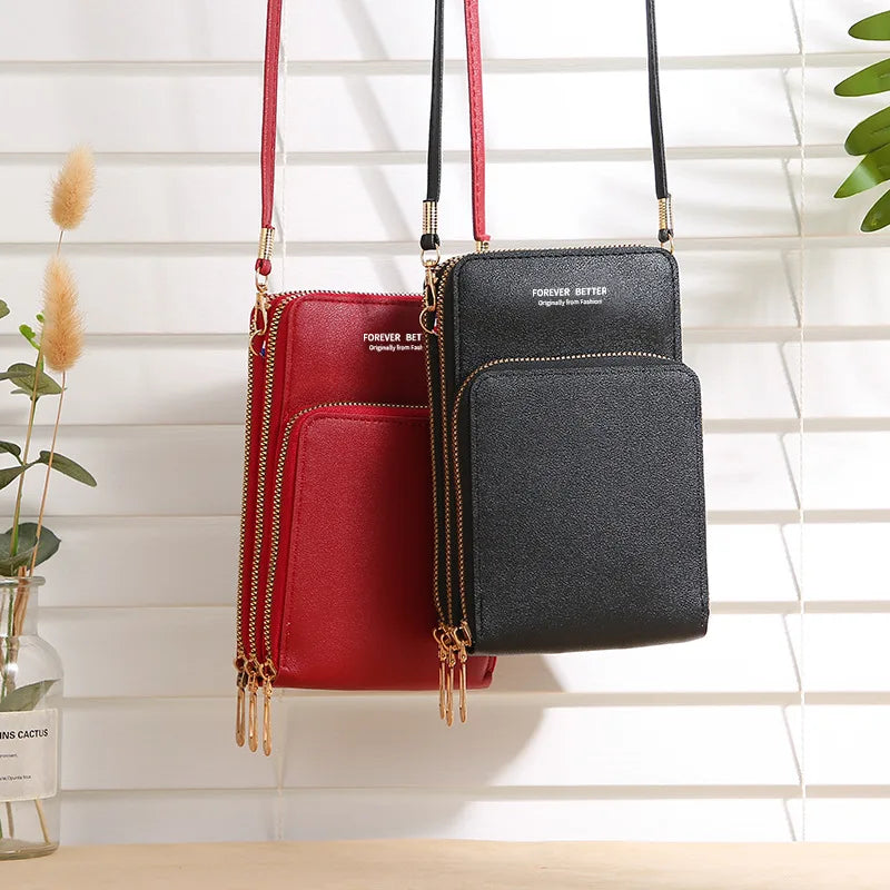 Women's Fashion New Large Capacity Multifunctional Wallet Mobile Phone Card Solid Color Simple Shoulder Bag - NJPH Best Selling 