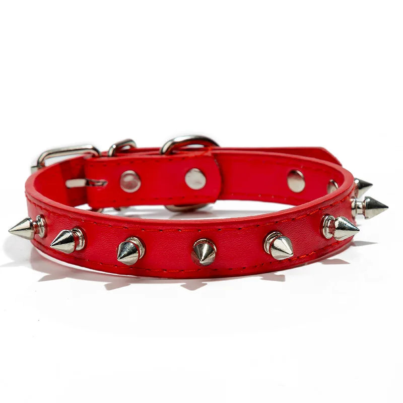 Leather Dog Cat Collar Spiked Studded Puppy Pet Necklace For Small Medium Large Dogs Cats Neck Strap Pet Products Accessories - NJPH Best Selling 