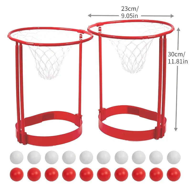 2 Pack Head Hoop Basketball Party Game For Kids And Adults Carnival Game Adjustable Basketball Net Headband With 20 Balls - NJPH Best Selling 