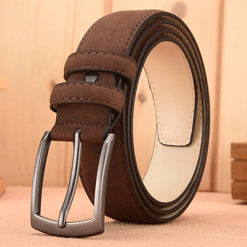 Men Suede Belt Retro Trend Alloy Buckle Men Belt Large Size Genuine High-End Belt 2025 New, Gift For Boyfriend And Dad