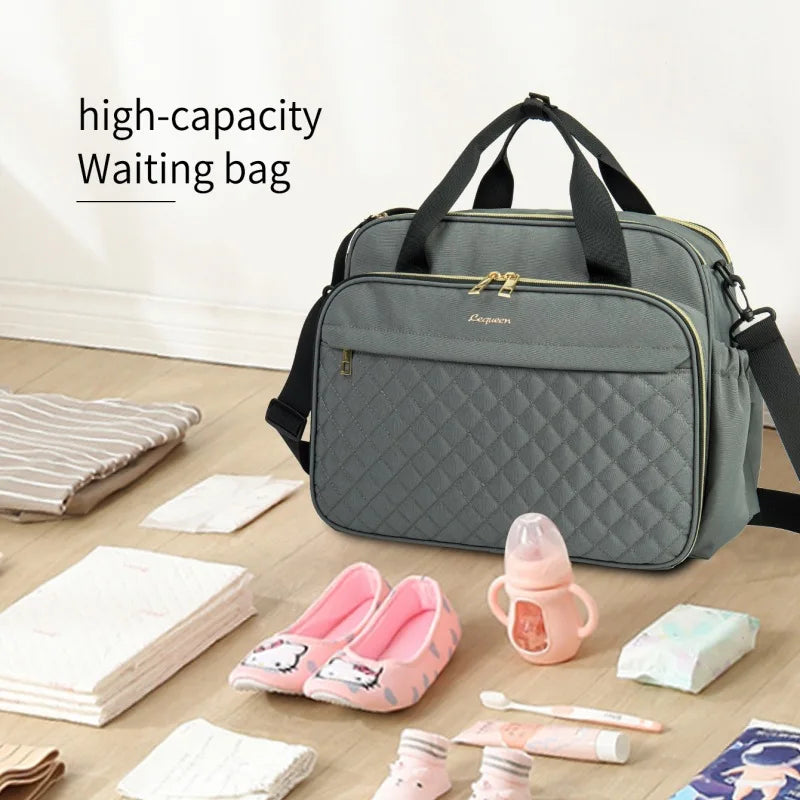 LEQUEEN New Style Waterproof Diaper Bag Black Large Capacity Travel Bag Multifunctional Maternity Mother Baby Stroller Bags - NJPH Best Selling 